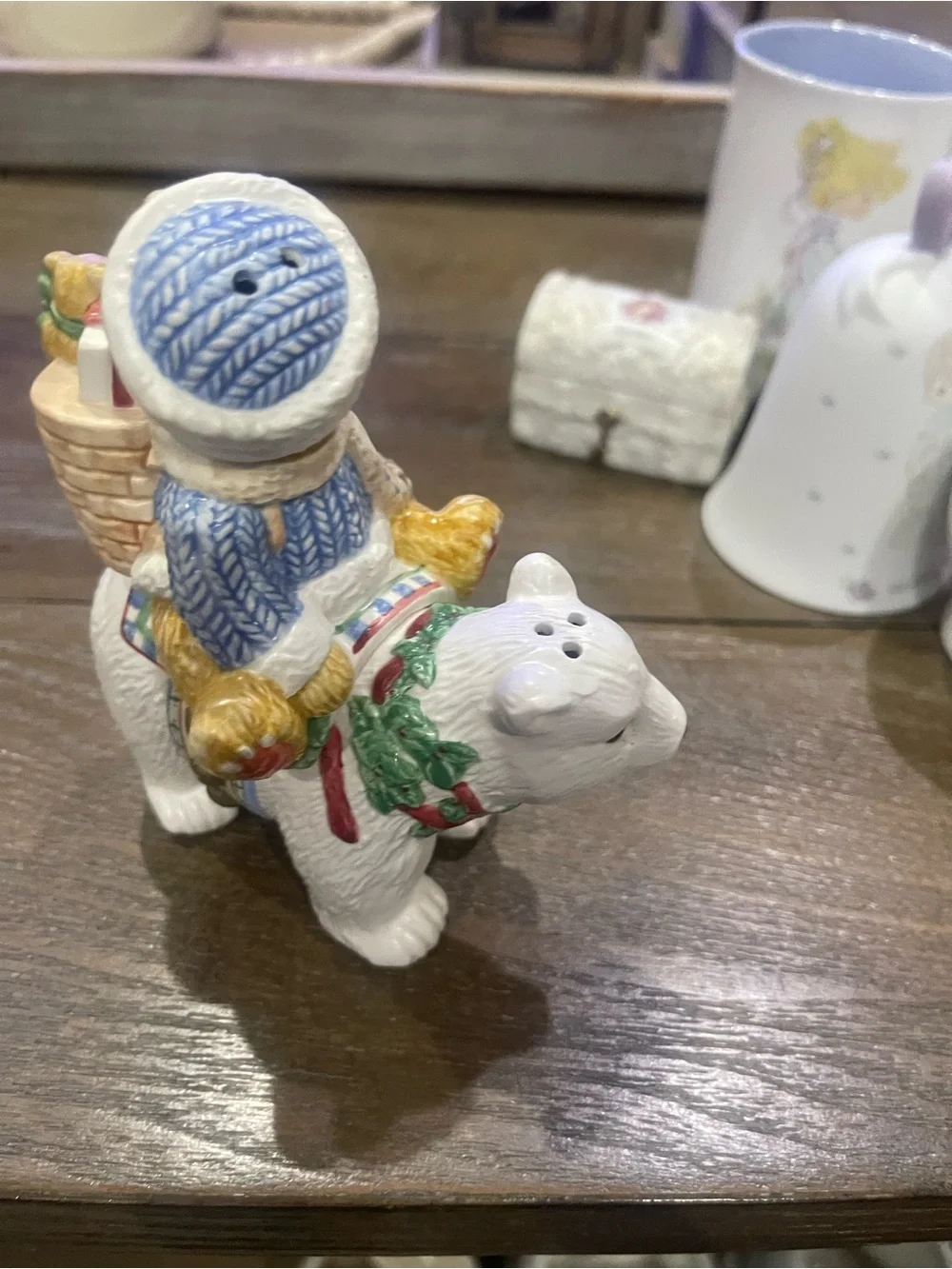 Salt and pepper shakers Cherished Teddies White Polar Bear with Brown Teddy